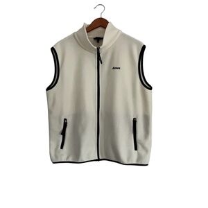 EMS Fleece Vest XL White Black Gorpcore Hiking Cabin Core Granola Athleisure